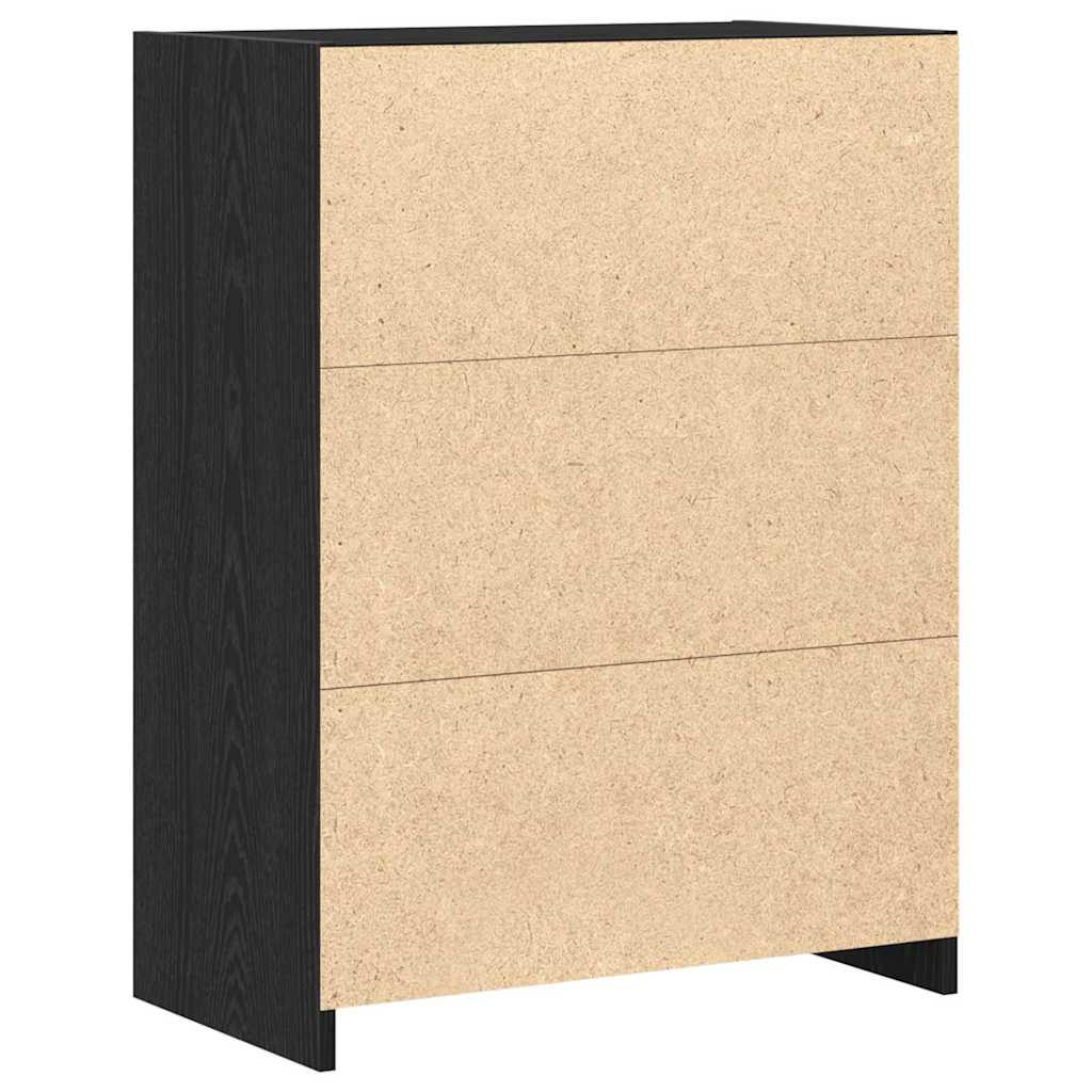 vidaXL Badezimmerschrank mit Tür Schwarz Eichen-Optik 60 x 33 x 80 cm