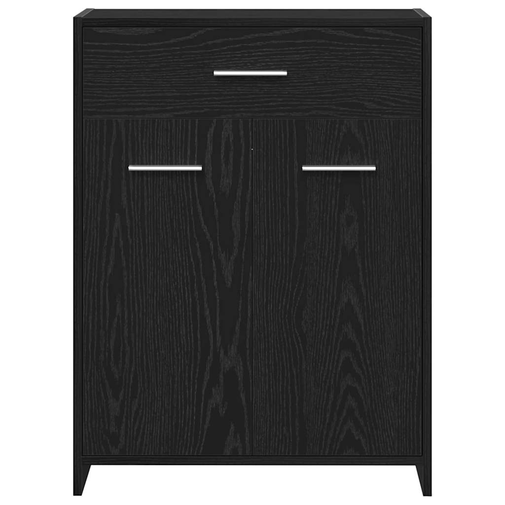 vidaXL Badezimmerschrank mit Tür Schwarz Eichen-Optik 60 x 33 x 80 cm
