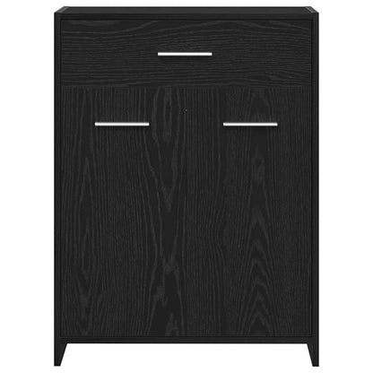 vidaXL Badezimmerschrank mit Tür Schwarz Eichen-Optik 60 x 33 x 80 cm