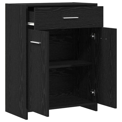 vidaXL Badezimmerschrank mit Tür Schwarz Eichen-Optik 60 x 33 x 80 cm