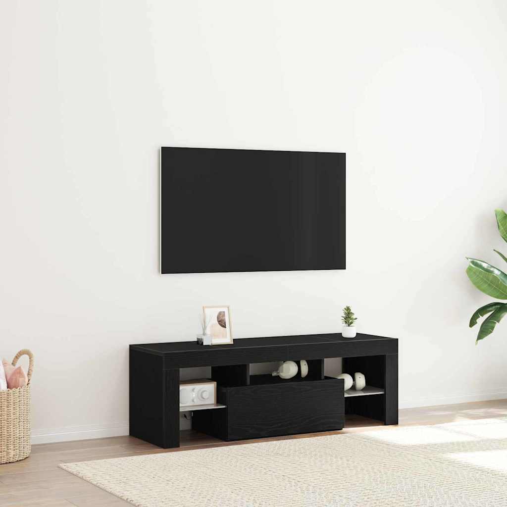 TV-Schränk Schwarz Eichen-Optik 120 x 35 x 40 cm Holzwerkstoff