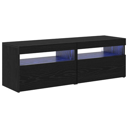 TV-Schränk 2 pcs Schwarz Eichen-Optik 60 x 35 x 40 cm