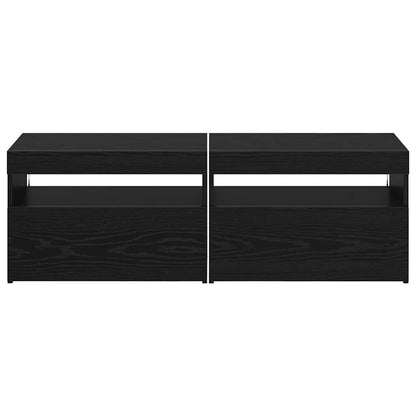 TV-Schränk 2 pcs Schwarz Eichen-Optik 60 x 35 x 40 cm