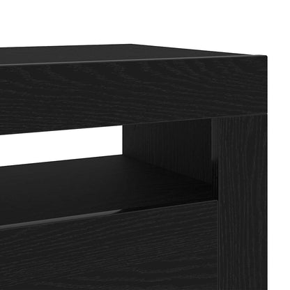 TV-Schränk Schwarz Eichen-Optik 75 x 35 x 40 cm Holzwerkstoff
