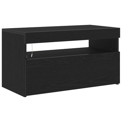 TV-Schränk Schwarz Eichen-Optik 75 x 35 x 40 cm Holzwerkstoff