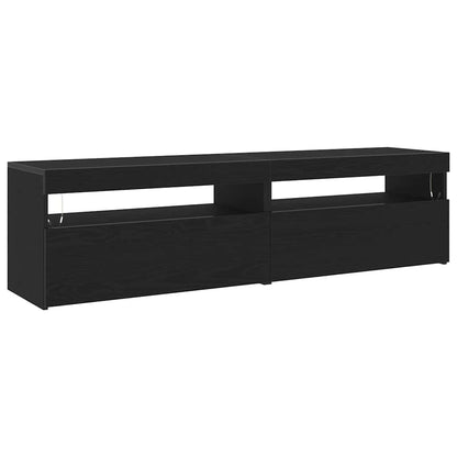 TV-Schränk 2 pcs Schwarz Eichen-Optik 75 x 35 x 40 cm