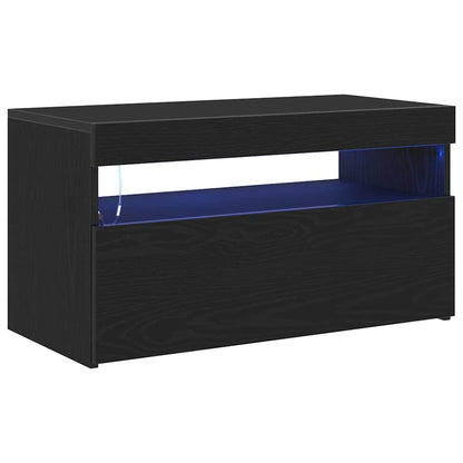 TV-Schränk 2 pcs Schwarz Eichen-Optik 75 x 35 x 40 cm