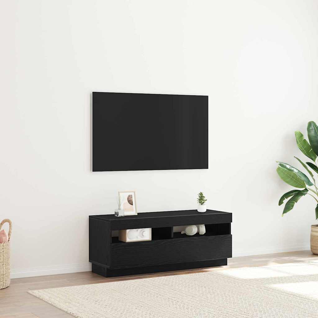 TV-Schränk Schwarz Eichen-Optik 100 x 35 x 40 cm Holzwerkstoff