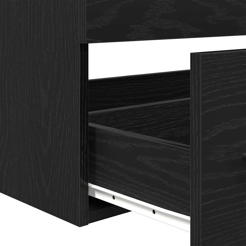 vidaXL Waschbecken-Schrank Schwarz Eichen-Optik 90 x 45 x 1.5 cm