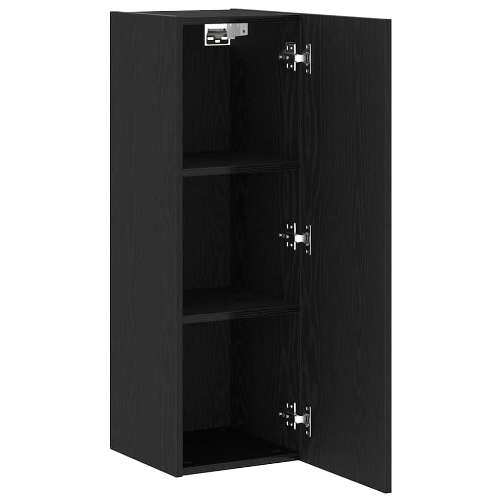 Wand-TV-Schrank Schwarz Eichen-Optik 30,5 x 30 x 90 cm