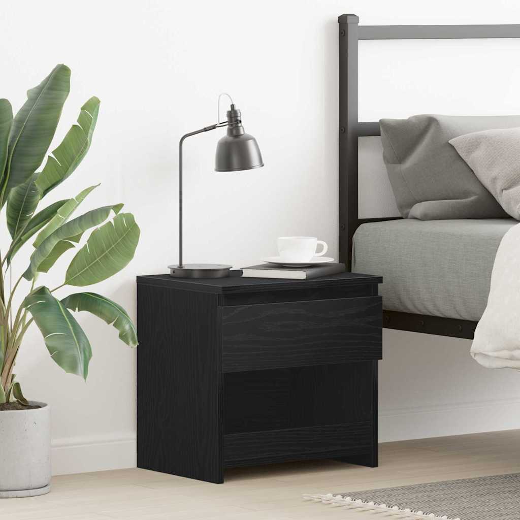 vidaXL Nachttisch Schwarz Eichen-Optik 40 x 30 x 39 cm Holzwerkstoff