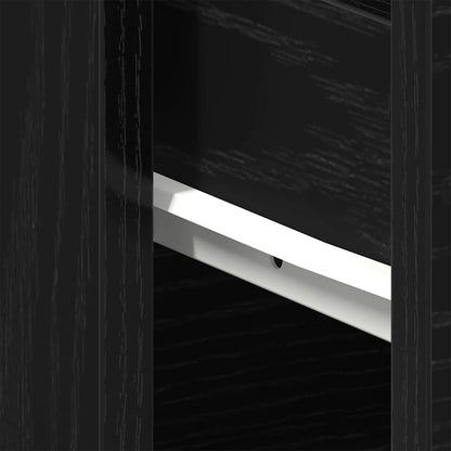vidaXL Nachttisch 2 pcs Schwarz Eichen-Optik 40 x 30 x 39 cm