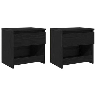vidaXL Nachttisch 2 pcs Schwarz Eichen-Optik 40 x 30 x 39 cm