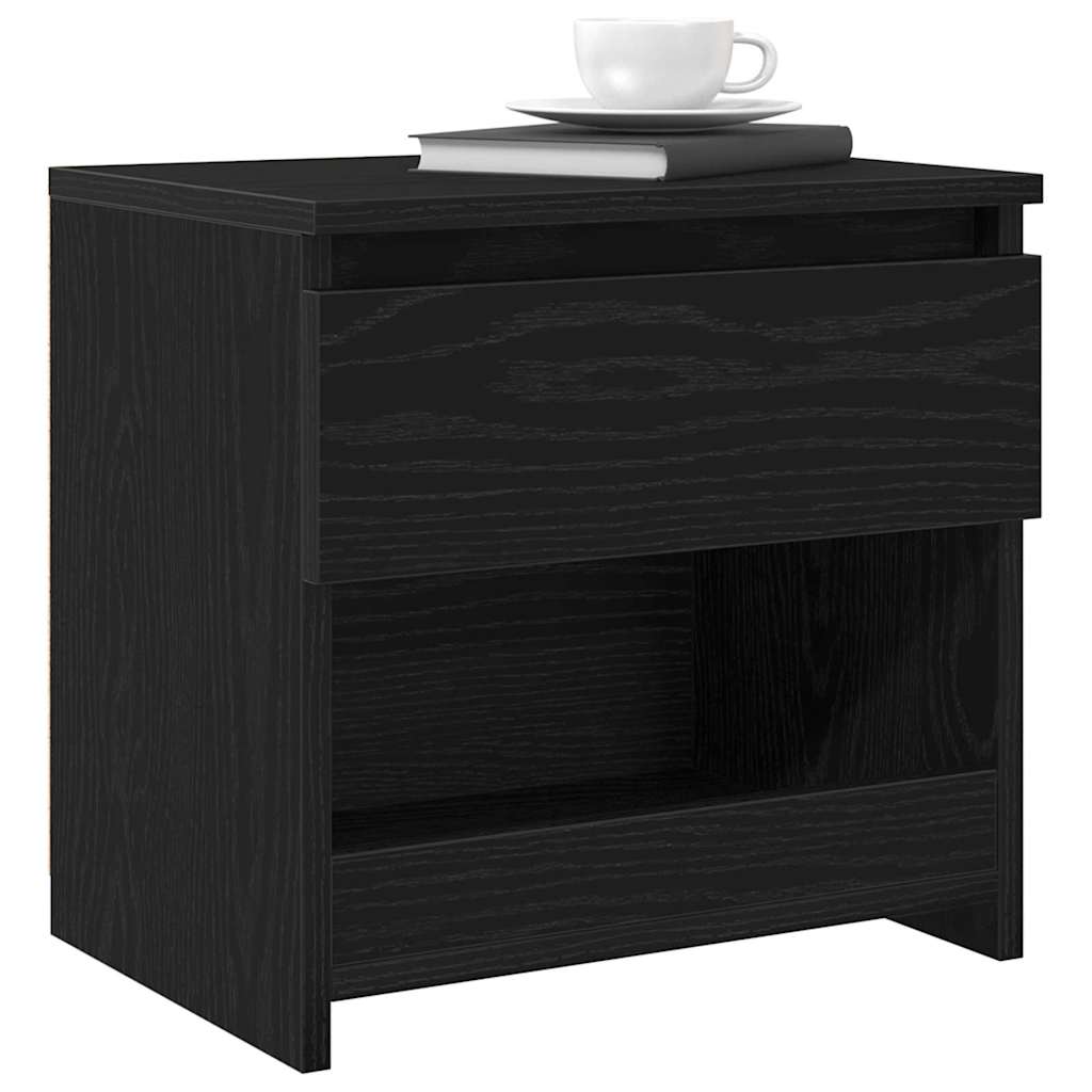 vidaXL Nachttisch 2 pcs Schwarz Eichen-Optik 40 x 30 x 39 cm