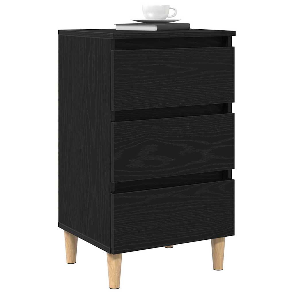 vidaXL Nachttisch Schwarz Eichen-Optik 40 x 35 x 69 cm Holzwerkstoff