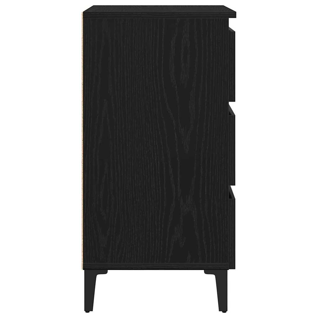 vidaXL Nachttisch Schwarz Eichen-Optik 40 x 35 x 69 cm Holzwerkstoff