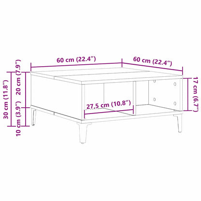 vidaXL Couchtisch Artisan-Eiche 60 x 60 x 30 cm