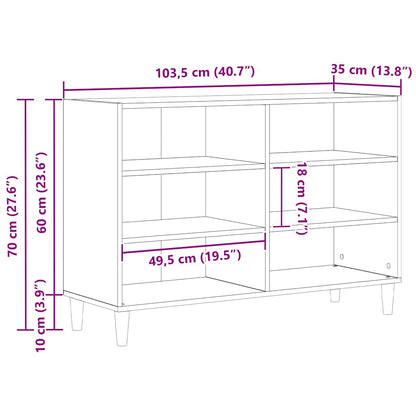 vidaXL Sideboard Schwarz Eichen-Optik 103,5 x 35 x 70 cm Holzwerkstoff