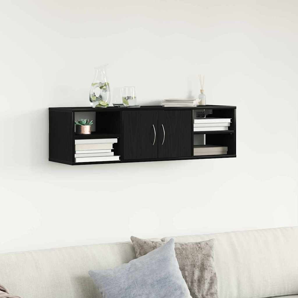 vidaXL Wandregal Schwarz Eichen-Optik 102 x 30 x 29 cm Holzwerkstoff