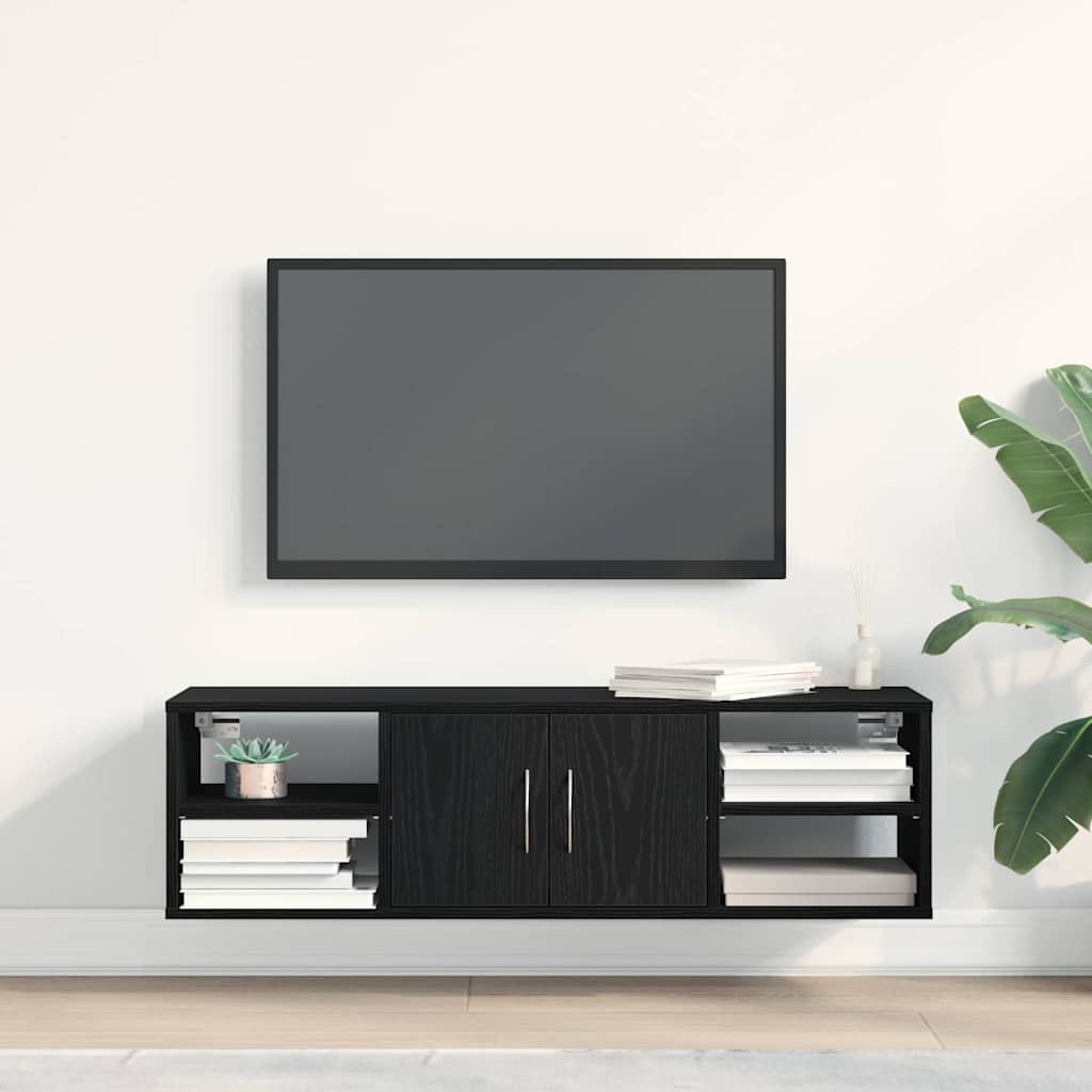 vidaXL Wandregal Schwarz Eichen-Optik 102 x 30 x 29 cm Holzwerkstoff