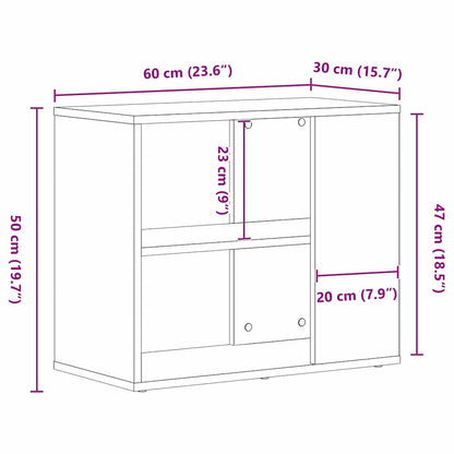 Sideboard Schwarz Eichen-Optik 60 x 30 x 50 cm Holzwerkstoff