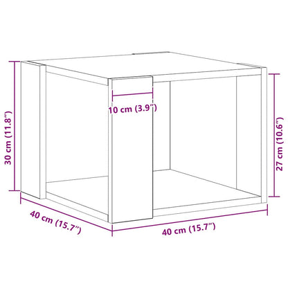 vidaXL Couchtisch Schwarz Eichen-Optik 40 x 40 x 30 cm Holzwerkstoff