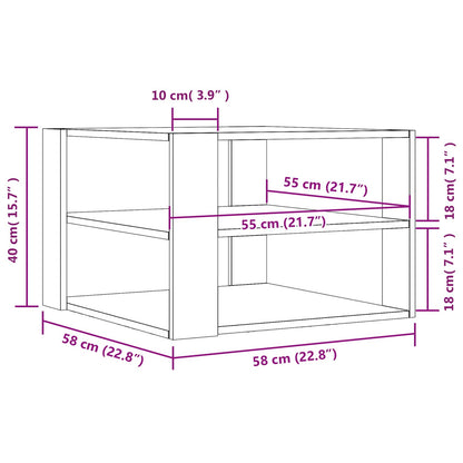 Couchtisch Schwarz Eichen-Optik 58 x 58 x 40 cm Holzwerkstoff