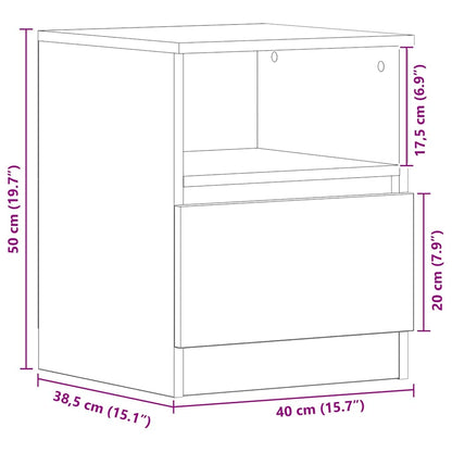 vidaXL Nachttisch Schwarz Eichen-Optik 40 x 40 x 50 cm Holzwerkstoff