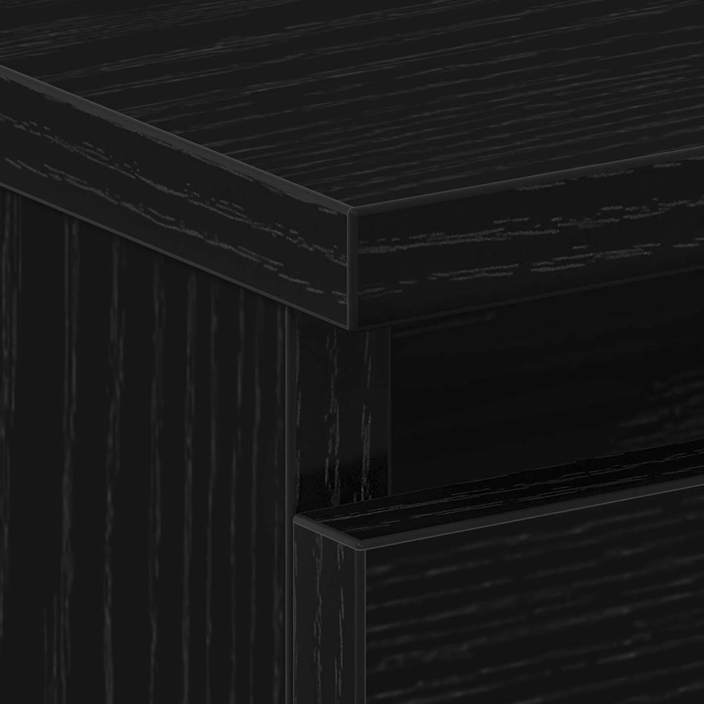 Nachttisch 2 pcs Schwarz Eichen-Optik 50 x 40 x 43,5 cm