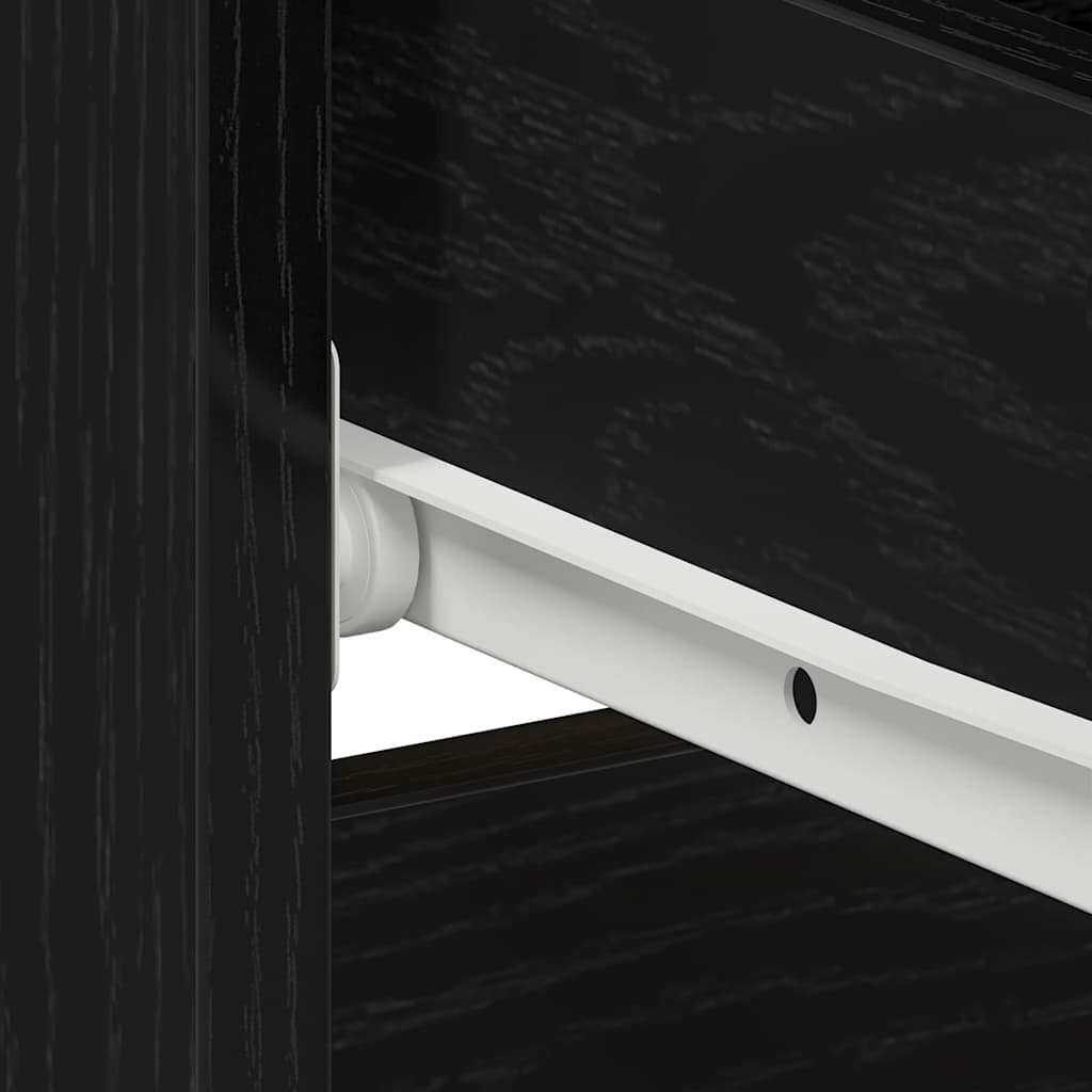 Nachttisch 2 pcs Schwarz Eichen-Optik 50 x 40 x 43,5 cm