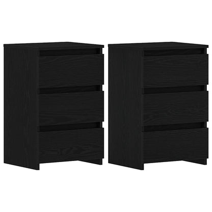 vidaXL Nachttisch 2 pcs Schwarz Eichen-Optik 40 x 35 x 62,5 cm