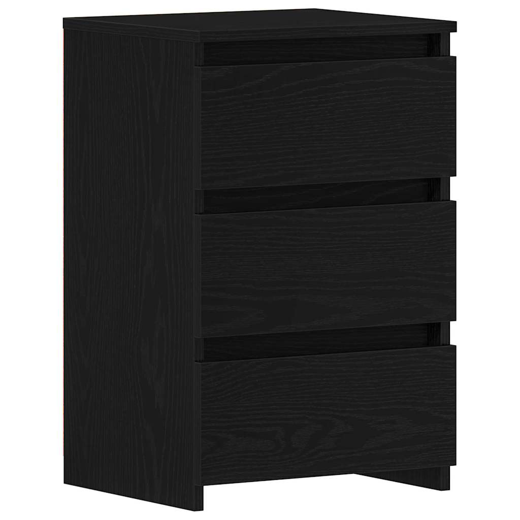 vidaXL Nachttisch 2 pcs Schwarz Eichen-Optik 40 x 35 x 62,5 cm