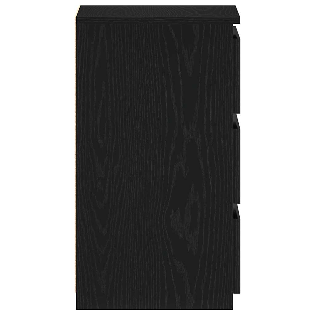 vidaXL Nachttisch 2 pcs Schwarz Eichen-Optik 40 x 35 x 62,5 cm