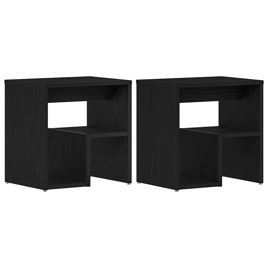 vidaXL Nachttisch 2 pcs Schwarz Eichen-Optik 40 x 30 x 40 cm