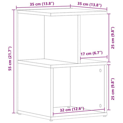 Nachttisch Schwarz Eichen-Optik 35 x 35 x 55 cm Holzwerkstoff