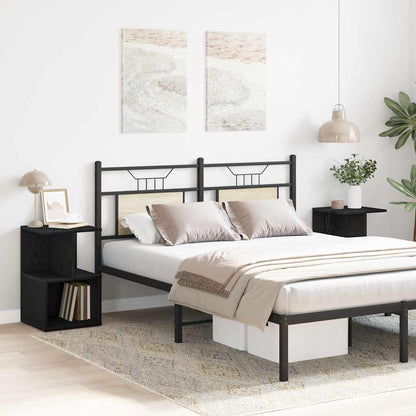 Nachttisch 2 pcs Schwarz Eichen-Optik 35 x 35 x 55 cm