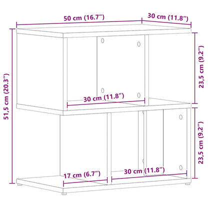 vidaXL Nachttisch Schwarz Eichen-Optik 50 x 30 x 51,5 cm Holzwerkstoff
