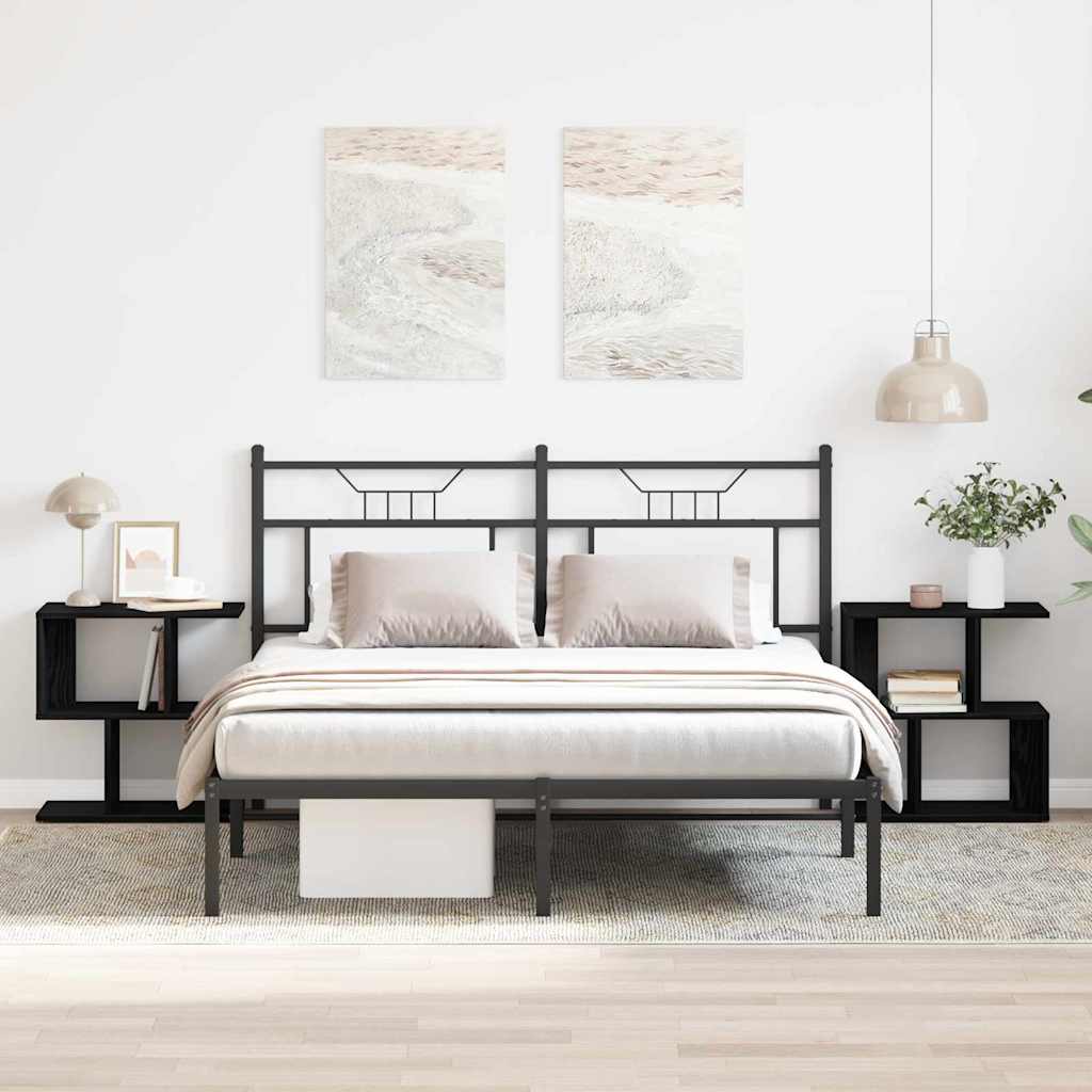 Nachttisch 2 pcs Schwarz Eichen-Optik 50 x 30 x 51,5 cm