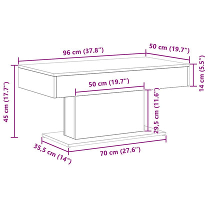 Couchtisch Schwarz Eichen-Optik 96 x 50 x 45 cm Holzwerkstoff