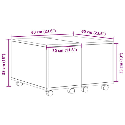 vidaXL Couchtisch Schwarze Eiche 60 x 60 x 38 cm Holzwerkstoff
