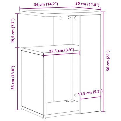 vidaXL Beistelltisch Schwarz Eichen-Optik 36 x 30 x 56 cm