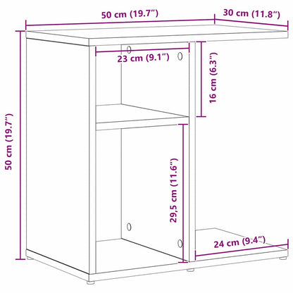 vidaXL Beistelltisch Schwarz Eichen-Optik 50 x 30 x 50 cm