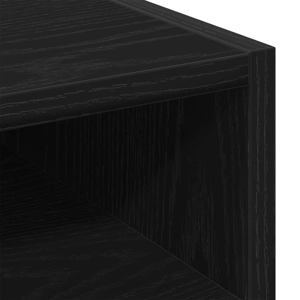 vidaXL Wagen-Seitenkombination Schwarz Eichen-Optik 33 x 38 x 60 cm