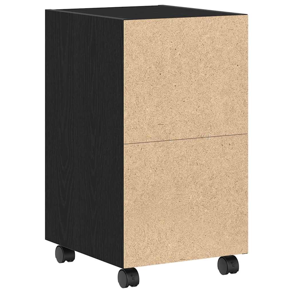 vidaXL Wagen-Seitenkombination Schwarz Eichen-Optik 33 x 38 x 60 cm