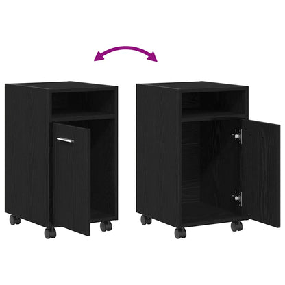 vidaXL Wagen-Seitenkombination Schwarz Eichen-Optik 33 x 38 x 60 cm
