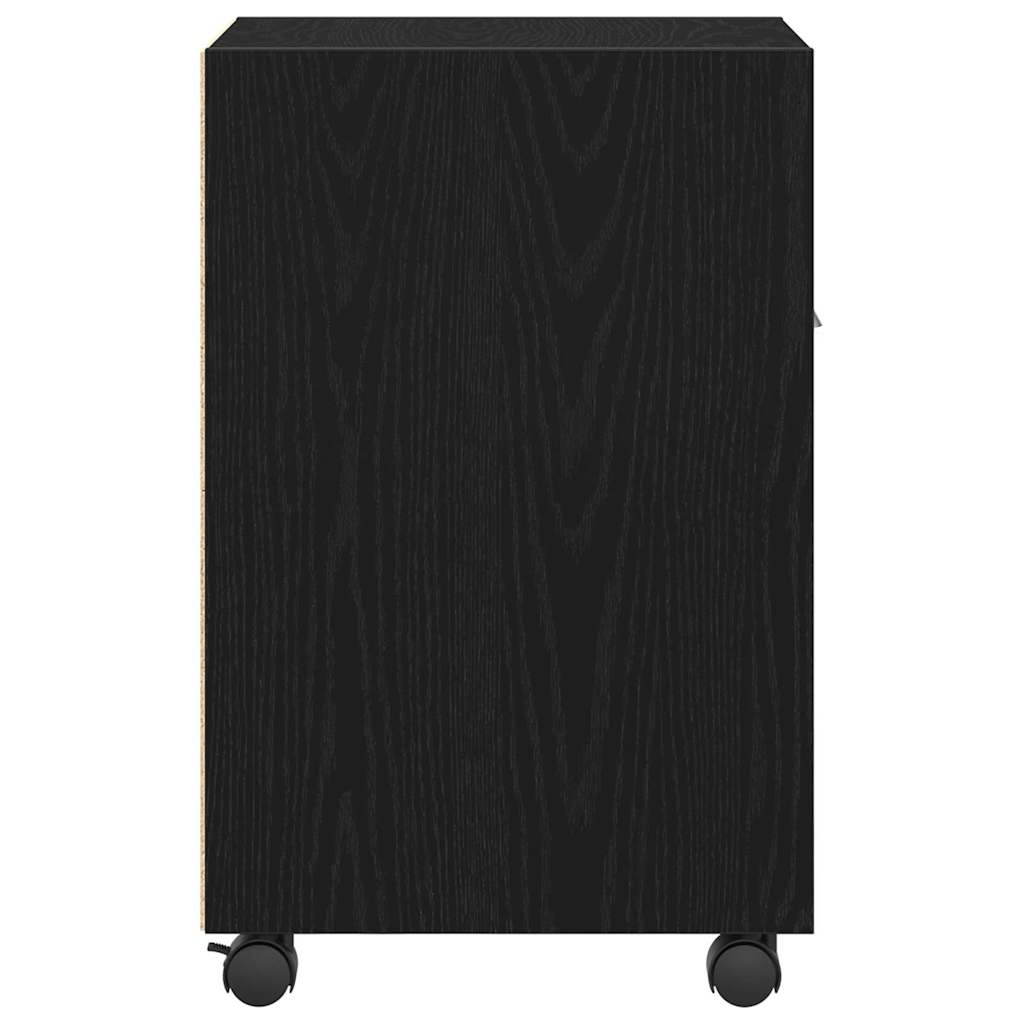vidaXL Wagen-Seitenkombination Schwarz Eichen-Optik 33 x 38 x 60 cm