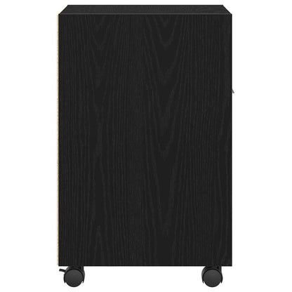 vidaXL Wagen-Seitenkombination Schwarz Eichen-Optik 33 x 38 x 60 cm