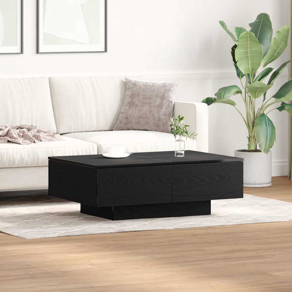 vidaXL Couchtisch Schwarz Eichen-Optik 90 x 60 x 31 cm Holzwerkstoff