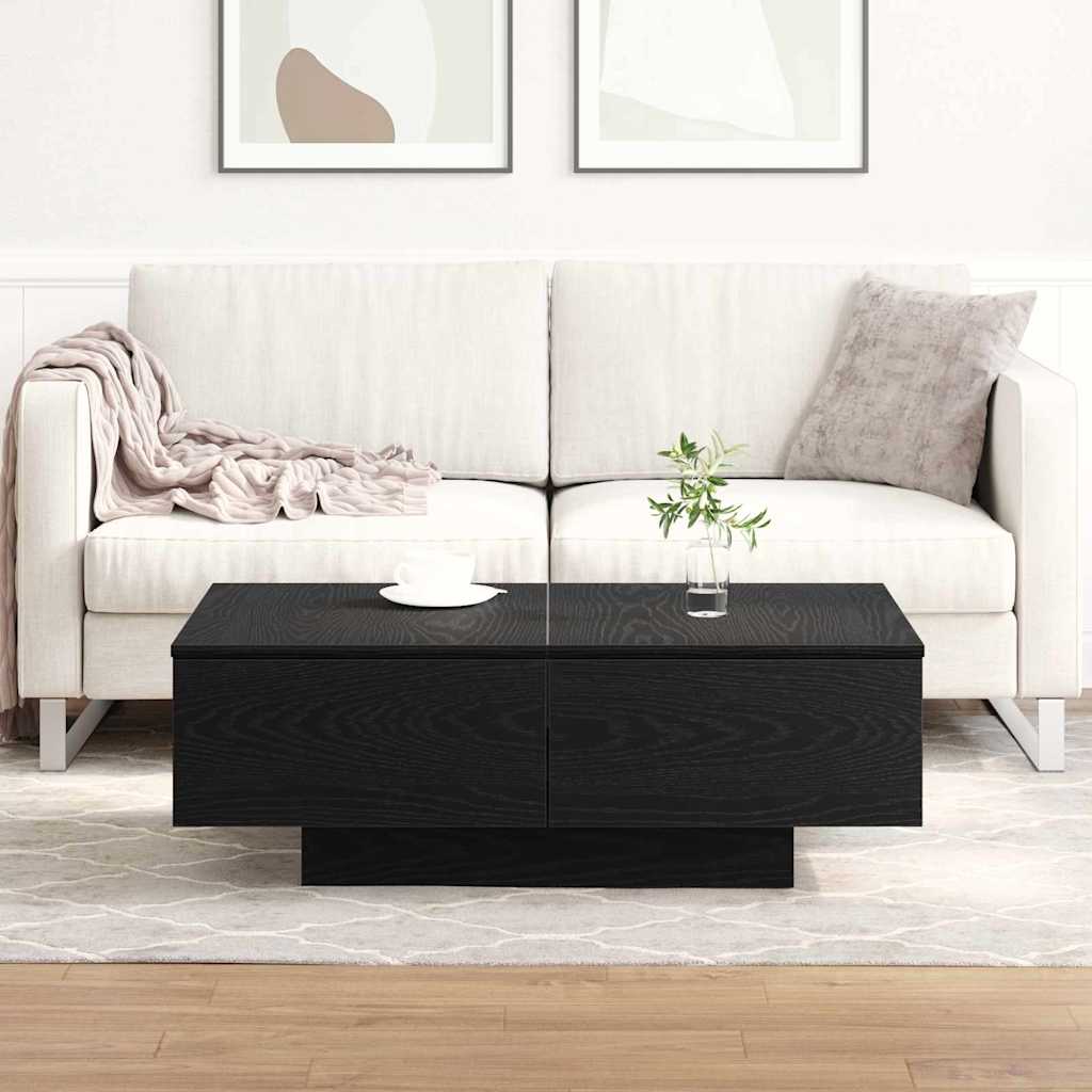 vidaXL Couchtisch Schwarz Eichen-Optik 90 x 60 x 31 cm Holzwerkstoff