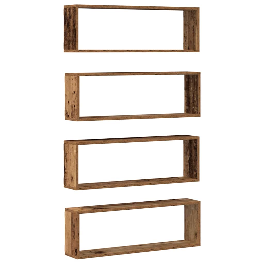Wandregale 4 pcs Altholz 80 x 15 x 26 cm Holzwerkstoff